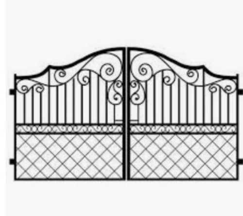 Black 6 To 8 Feet Wrought Iron Railing Gate