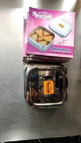 Silver Wide Space Square Tiffin Box