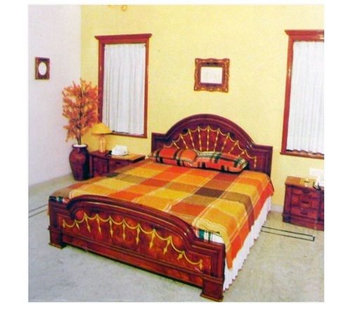 Easy To Clean Dark Brown Color Wooden Designer Beds