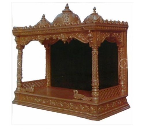 Easy To Clean Dark Brown Color Wooden Temple