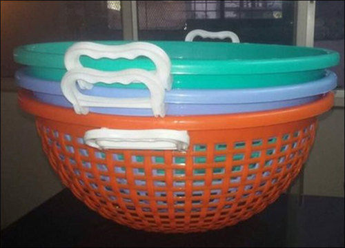 Pink Corrosion Resistance Plastic Round Fruit Basket