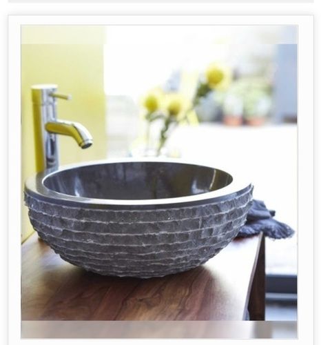 White Grey Marble Table Top Wash Basin