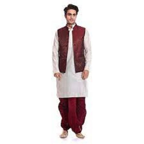 Dry Cleaning Plain And Printed Multicolor Mens Dhoti Kurta Set