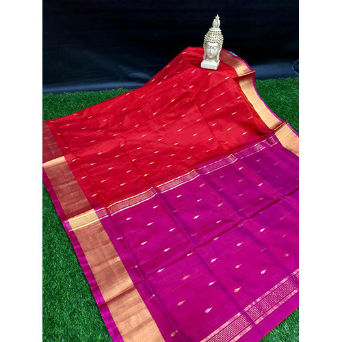 Any Color Red & Purple Kuppadam Pattu Saree