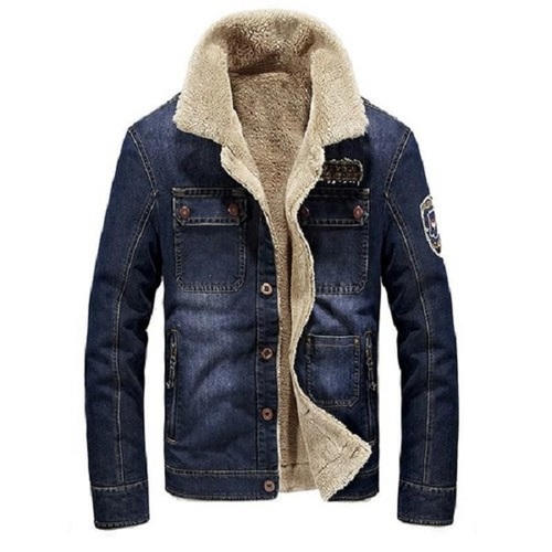 Winter Wool Denim Jacket With Furr Inside - Evilato-kimdongho.edu.vn