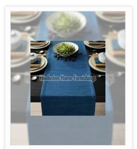 Plain Blue Color Cotton Table Runner