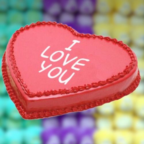 Smooth Unique Sweet Taste With Hygienically Packed Red Heart Shaped Love You Pineapple Cake