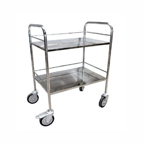 Stainless Steel 2 Level Four Wheel Hospital Instrument Trolley