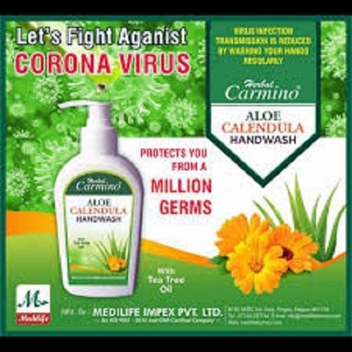 Kills 99.9% Germs Or Virus Including Covid-19 Alcohol Based Aloe Vera And Calendula Liquid Hand Wash