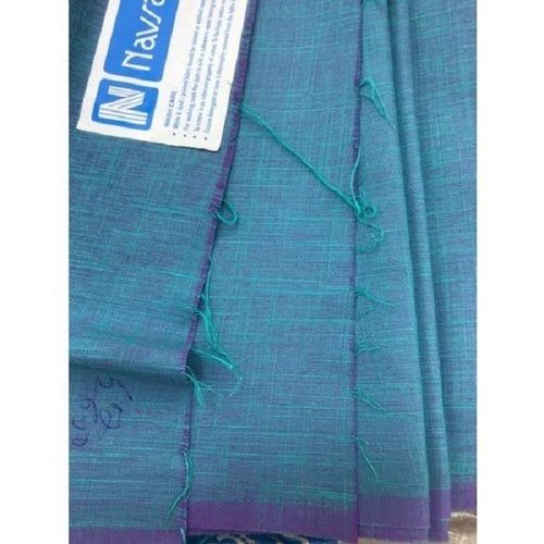 Blue Color Panel Print Linen Fabric 100-280 Gsm Plain