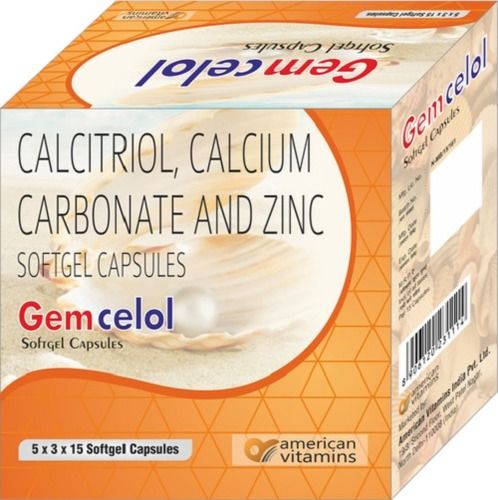 Calcitriol Calcium Carbonate And Zinc Gemcelol Softgel Capsules 100% Herbal