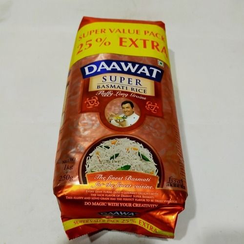 Daawat Super Basmati Rice Fluffy Long Grains 1 Kg 25% Extra