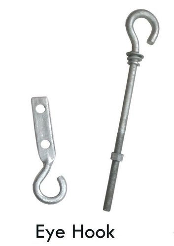 Eye Hook for Electrical Transmission and Distribution Line - Silver Finish, Machine Threads for Secure Fastening, Versatile for Hanging and Tension Applications