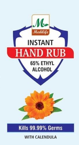 Instant Ethanol Alcohol 65% Based Hand Rub Sanitizer