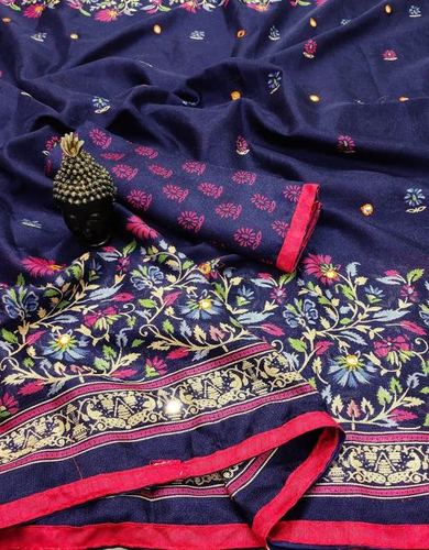 Jute Linen Printed Ladies Saree