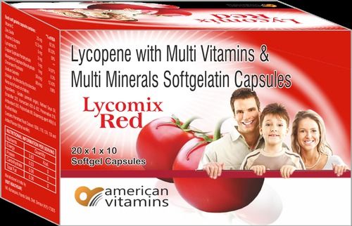 Lycopene Multivitamins and Multi-minerals Lycomix Red Softgel Capsules