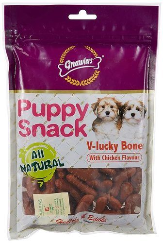 Gnawlers Puppy Snack V Lucky Chicken Bone With Chicken Flavour
