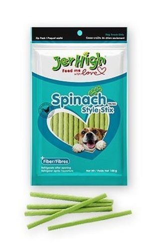 Jerhigh Spinach Style Stix Treats, High Vitamin E For Healthy And Shiny Hairs Application: Dog