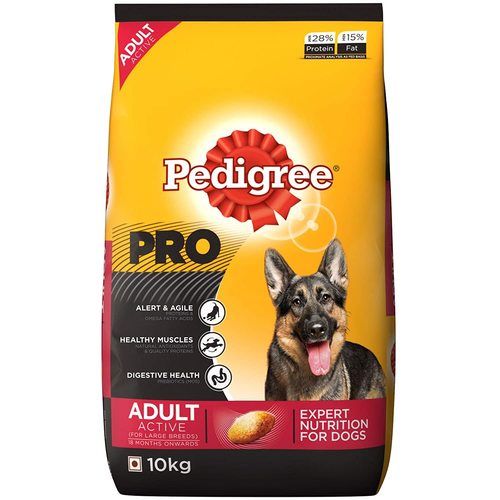 Pedigree Active Adult Dog Food 10 Kg, Help Promote Digestive Health In Dogs