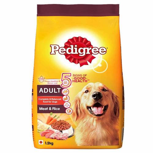 Pedigree Adult Meat And Rice 1.2 Kg, Complete And Balanced Dog Food