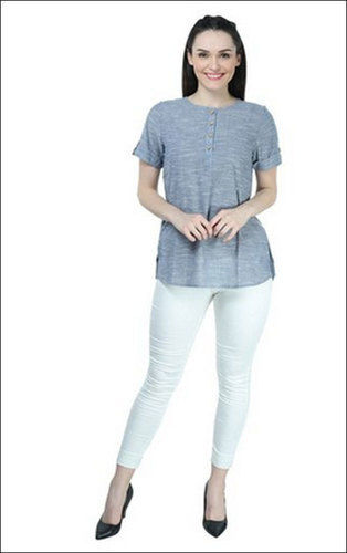 White Skin Friendly Half Sleeves Ladies Top