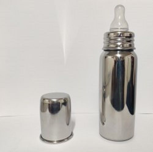 Stainless Steel Baby Feeding Bottle - Various Sizes Available, Silver | Lightweight, Timely Delivered, Anti-Rust Material, Quality Tested, Fine Sheen