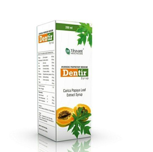 Ayurvedic Medicine Dentir Carica Papaya Leaf Exyract Syrup (200 Ml)