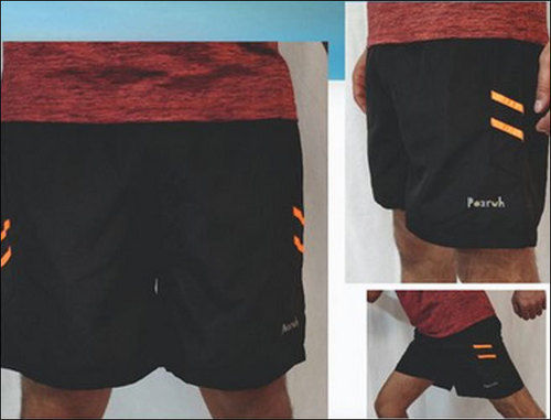 Black Mens Attractive Pattern Comfortable Sports Shorts