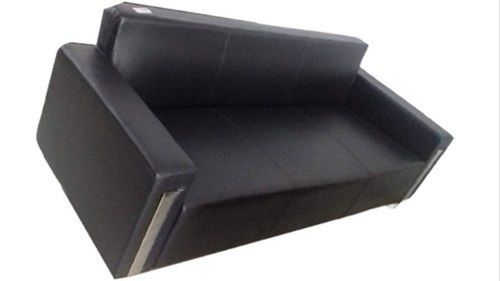 Office 3 Seater Black Deluxe Leather Sofa Design: One Piece