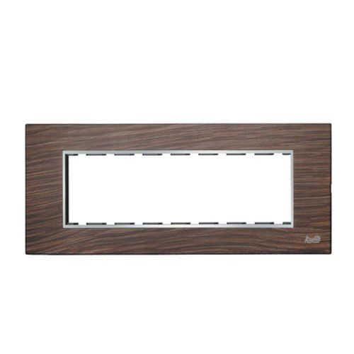 8 Module Brown Wood Horizontal Modular Switch Plate