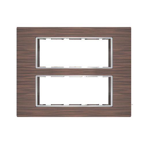 8 Module Brown Wood Modular Switch Plate 153x160 mm