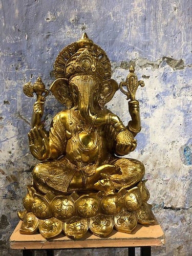 Brown Brass Ganesh Statue 24Inch