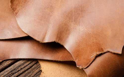 Plain Brown Color Finished Leather