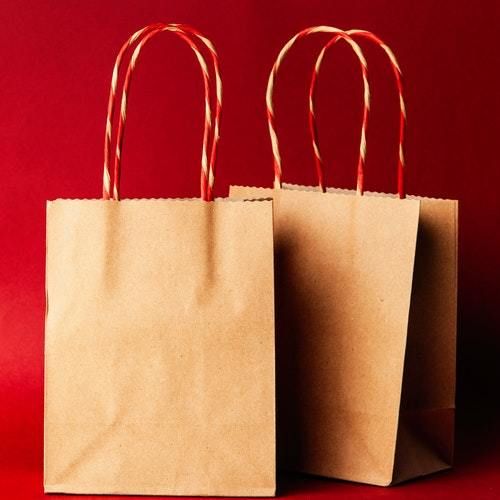 Buy Newspaper bags with handle 8X6X4.5 in Mumbai