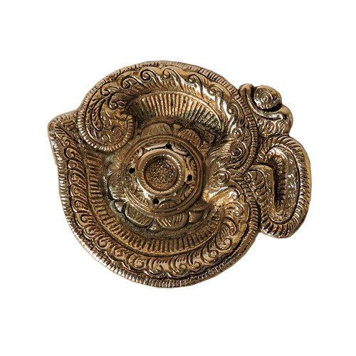 Brass Om Shaped Agarbatti Holder