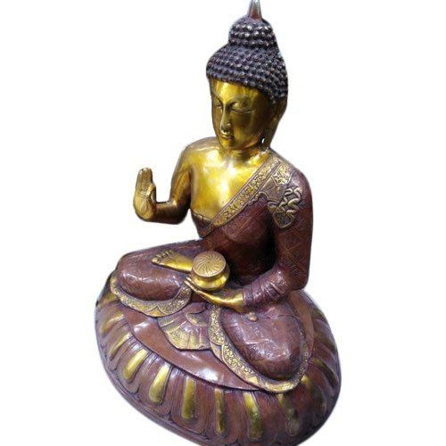 Brass Polished Buddha Statue