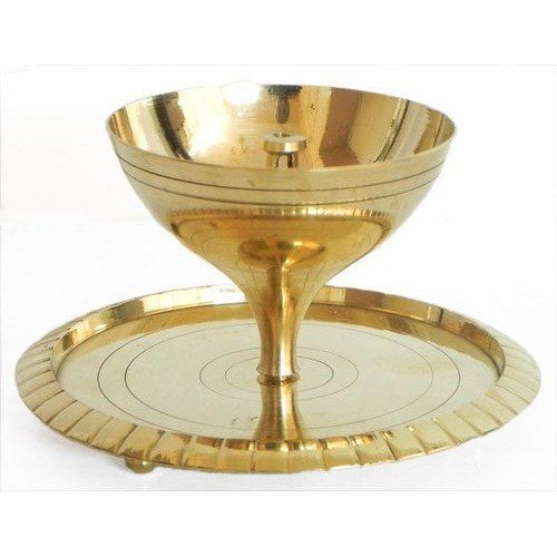 Brass Round Diya For Worship