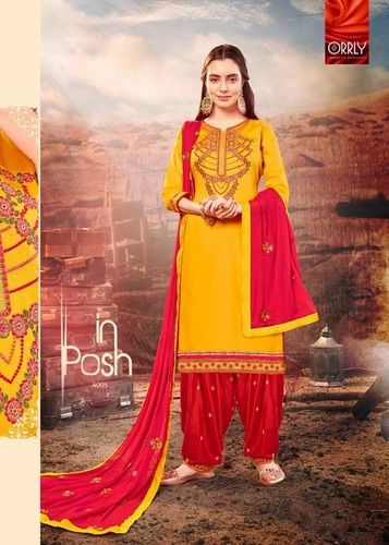 Yellow Orrly 4005 Jam Silk Cotton Salwar Suits