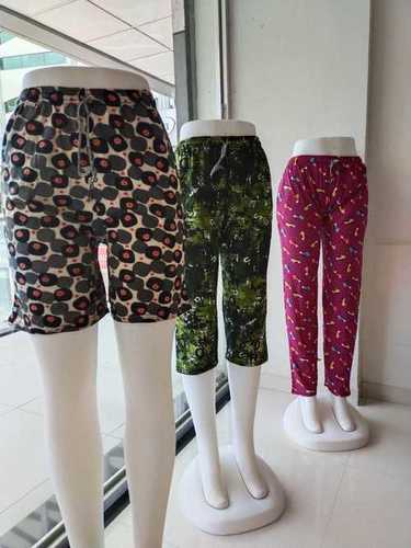 Various Colors Are Available Wrinkle Free Cotton Hosiery Printed Ladies Pajama