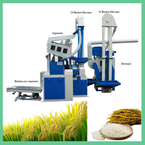 Cast Iron 30.1Kw Total Power And 1600 Kg Weight 15T Rice Mill Machine With 600-800Kg/H Capacity