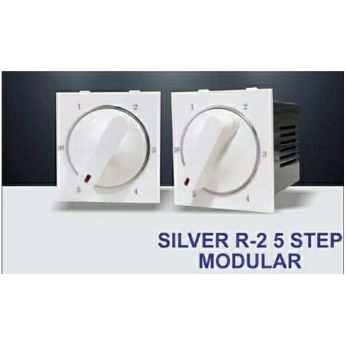 5 Step White And Silver Modular Fan Regulator