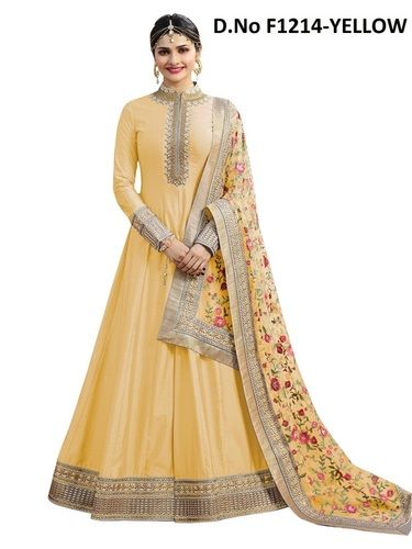 Latest Designer Sana Silk Embroidered Anarkali Salwar Suit(Gown)