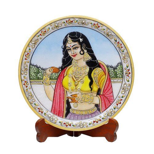 Round Marble Handicraft Plate For Decoration