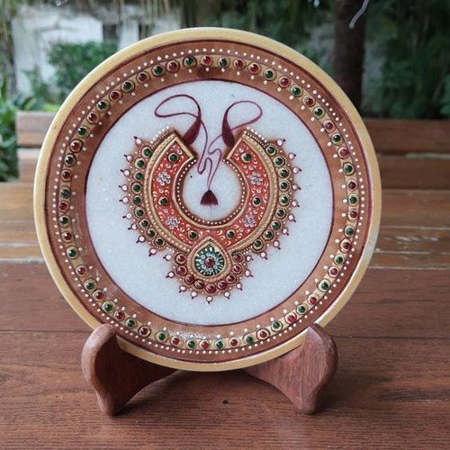 Multi Color Traditional Marble Handicraft Plate