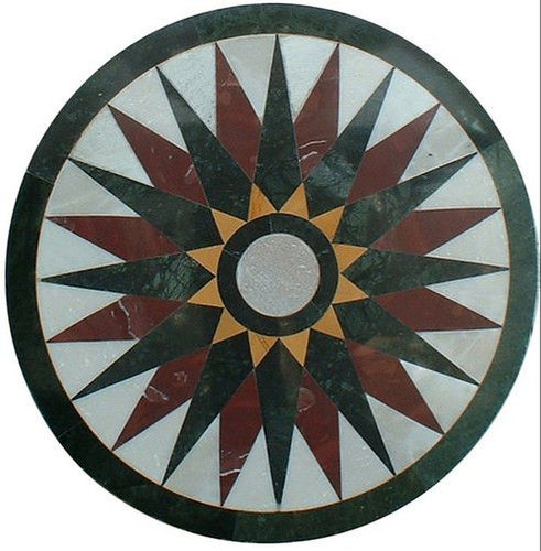Geometrical Marble Inlay Table Tops