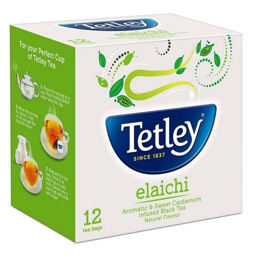 Tetley Leaf 12 Pcs Tea Bag Elaichi (Cardmom) - Physical Form: Dried