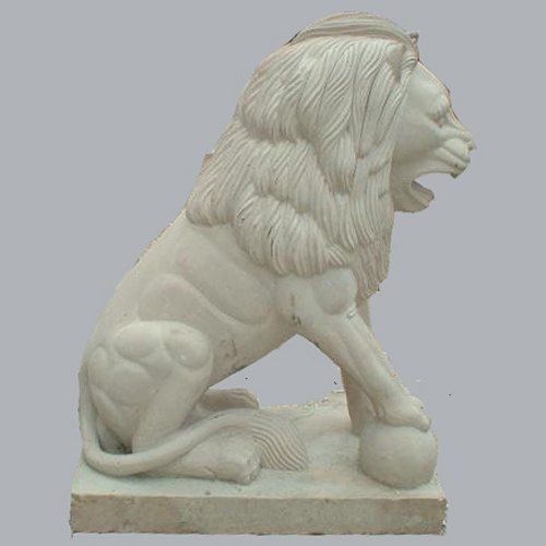 White Marble Lion Statue