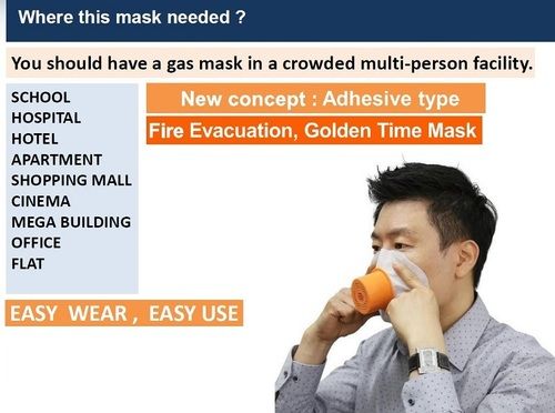 Various Colors Are Available Disposable Gas Mask For Fire Disaster Evacuation