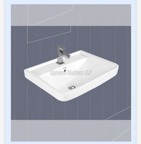Plain Pattern White Color Wash Basin Installation Type: Wall Mounted at ...