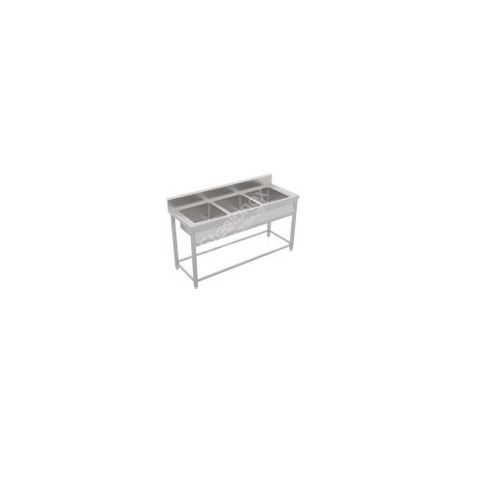 Manual 4 Lags Stainless Steel Three Sink Unit